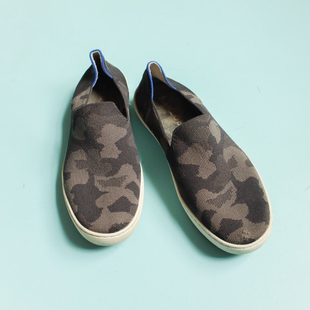 Rothys Black Camo Original Slip On Sneakers Size 9 Comfort Casual